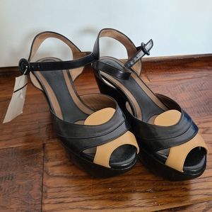 Marni Leather Zeppa Wedges NWT